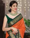 MF 67 Soft Lichi Silk Independence Day Saree